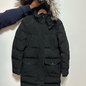 Moose Knuckles Black- ONYX SHEARLING TRIM CAUSAPSCAL PARKA